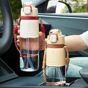 <span class=keywords><strong>Gourde</strong></span> de sport <span class=keywords><strong>en</strong></span> plastique pour enfants 850 ml avec poignée pour l'école, les activités de plein air, le cyclisme et le camping - Product Image 3