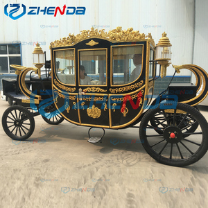 Noir luxe élégant princesse Royal cheval calèche classique <span class=keywords><strong>mariage</strong></span> tourisme cheval tiré calèche loisirs véhicule de voyage - Product Image 2