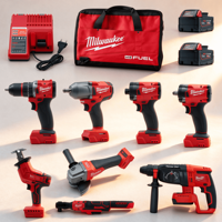 Ensemble d'outils Milwaukee, ensemble d'outils électriques sans fil multifonctions, équipé d'outils complets pour la construction et la réparation automobile