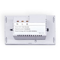Enchufe inteligente australiano Tuya 15A, diseño de enchufe dual, configuración de aplicación, encendido/apagado, luz de fondo, tira de alimentación de vidrio templado