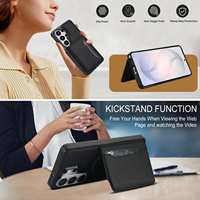 Étui portefeuille en cuir pour Samsung S26 Ultra S25 Edge S24 Plus S23 avec porte-cartes, support et coque magnétique pour chargement sans fil