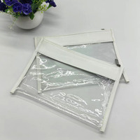 Pochette cosmétique personnalisée LUMI avec logo personnalisé, en PVC transparent, imperméable, de taille moyenne, pour femmes, sac à maquillage tendance, fermeture à glissière