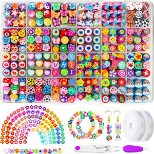 4 stili di perle di argilla polimerica in ceramica morbida 300 pezzi Per scatola Per bracciali e collane natalizie - Product Image 5