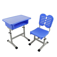 Meubles scolaires en gros, bureaux réglables en hauteur pour étudiants, ensembles de chaises en plastique, chaises d'école avec structure en acier pour salle de classe