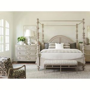 Luxury Modern <b>Pine</b> Wood King <b>Bed</b> Customized Size Asian Design Upholstered Linen Headboard Middle East Market Bedroom Furniture - Product Image 1