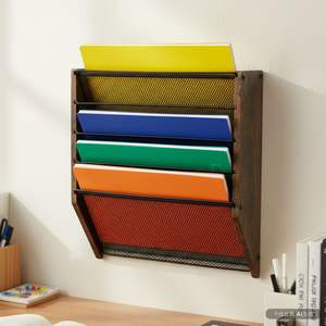 Unidad de estantería montada en la pared de 3 niveles, <span class=keywords><strong>estante</strong></span> colgante escalonado sin madera rústica para cocina, oficina, sala de estar, esquina, Oficina - Product Image 6