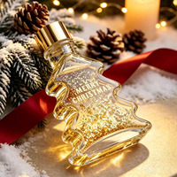 Bouteille diffuseur en verre transparent en forme de sapin de Noël, vide, pour huiles essentielles d'aromathérapie, pour la décoration de la maison en fêtes