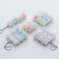 37 Designs 1/2 touches, porte-clés mécanique anti-stress avec lumière LED, clavier, jouet sensoriel personnalisé à pression