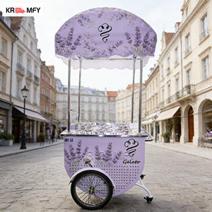 Carrito de comida móvil de fibra de vidrio para helados con congelador para catering y servicio de alquiler en bodas y fiestas en la playa - Product Image 4