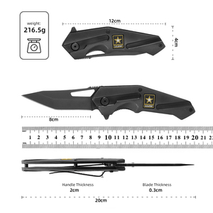 Cuchillo de Bolsillo Plegable Profesional para Camping HL Survival Tools con Hoja de Acero Inoxidable y Mango con Recubrimiento - Product Image 2
