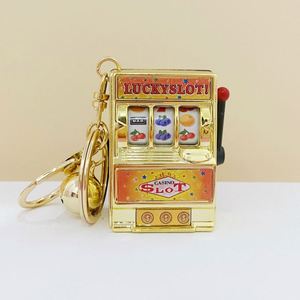 Top Sale Colorful Funny Game Plastic Slot Machine <b>Key</b> <b>Chain</b> Mini Slot Games Party Gifts Souvenirs - Product Image 2