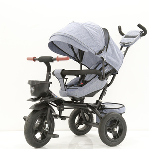 Poussette 4 en 1 pour enfants de 2 à 8 ans, bébés, prix bas, tricycle à trois roues avec cadre en acier, poussettes à pneus en caoutchouc les plus vendues - Product Image 5