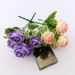 Bouquet de camélias artificiels à 5 têtes, fleurs en soie de 40 cm, décoration florale pour mariage et maison - Product Image 2