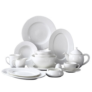 Juego de Vajilla de Porcelana Blanca con Diseño Portátil, Apto para Lavavajillas y Reutilizable para Hoteles y Restaurantes - Product Image 6