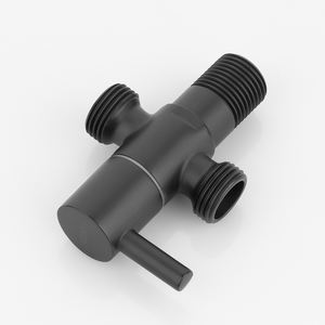 黒真鍮クローム油圧制御クイックオープンアングルバルブ三方切替弁ワンツースイッチ水高温浴室用蛇口 - Product Image 3