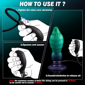 Big Fantasy Monster Alien Aufblasbarer Dildo mit Saugnapf Großes realistisches Silikon Aufblasen Dildo Sexspielzeug für weibliche Frauen - Product Image 4