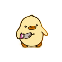 Dmq — épingle à revers en émail dur avec impression personnalisée, badge animal mignon de canard, de dessin animé, vente en gros, pas cher
