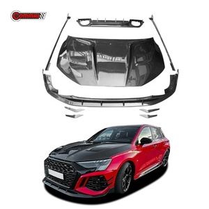 ชุดแต่งคาร์บอนไฟเบอร์แบบแห้งสไตล์ PAK สำหรับ Audi RS3 8Y ประกอบด้วยลิ้นหน้า ดิฟฟิวเซอร์หลัง สเกิร์ตข้าง ปีกหลัง ชุดแต่งครบเซ็ต - Product Image 1