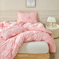 Housse de couette et taies d'oreiller en polyester couleur unie, taille Queen et Super King, ensemble de literie 3 pièces pour la maison