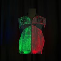 Светящиеся LED-куртки для выступлений на сцене, четыре цвета, для рейв-фестивалей, с оптоволоконной подсветкой и выключателем