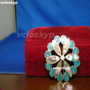 Vintage Sterling <b>Silver</b> Pin with Mother of Pearl and Turquoise "texio" 1 1/2" - Product Image 1