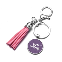 Porte-clé avec pompon, Super maîtresse, supérieure, breloque en verre, dôme de verre, pour enseignants, sac cadeau, bijoux pour hommes