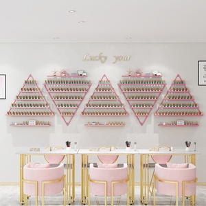 Modern Portable Metal Nail Polish <b>Display</b> Rack <b>Wall</b> <b>Mounted</b> for Nail Salon Shop Mall Supermarket Apartment Storage <b>Display</b> - Product Image 3