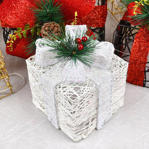 Luminous Christmas <b>Tree</b> <b>Ornaments</b> and Wrought Iron Gift Box Set 3 Elegant Christmas Decoration and Present Factory Wholesale - Product Image 4