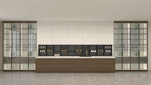 Gabinetes de Cocina de Alto Brillo con Puertas de Vidrio, Diseño Ecológico y Duradero, Gran Capacidad de Almacenamiento - Product Image 3