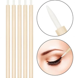 Pinceles de delineador de ojos desechables ecológicos con asas de bambú, aplicador de delineador de labios, pinceles de maquillaje detallados, 50 unids/pack - Product Image 2