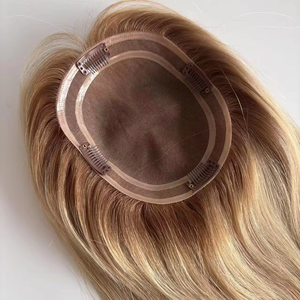 ท็อปเปอร์ผมแท้แบบยุโรป Remy  ฐาน PU  ความหนาแน่น 130% <span class=keywords><strong>สี</strong></span>ธรรมชาติ  ตาข่ายระบายอากาศ สำหรับผู้หญิง - Product Image 2