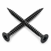 Vis à cloison sèche 3,5x32mm à filetage fin, phosphatées noires, vis autotaraudeuses à tête trompette pour bois