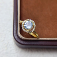 Factory Hot Sale Wholesale Custom 925 Sterling Silver Natural Aquamarine Ring March Birthstone Fine Jewelry for Women OEM ODM