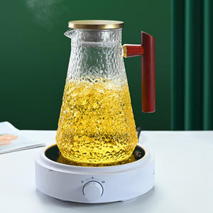 <span class=keywords><strong>Carafe</strong></span> <span class=keywords><strong>ou</strong></span> pot à eau <span class=keywords><strong>en</strong></span> <span class=keywords><strong>verre</strong></span> avec poignée et couvercle <span class=keywords><strong>en</strong></span> métal <span class=keywords><strong>en</strong></span> acier inoxydable 304 pour cuisine et table - Product Image 2