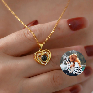 Kalung Proyeksi Bentuk Hati Stainless Steel Custom Gambar, Bersertifikat CE, Trendi untuk Wanita & Ibu - Product Image 1