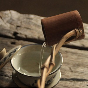 Louche à eau en racine de bambou non peinte, cuillère à vin écologique, accessoire pour service à thé/cérémonie du thé japonais, tasse/cuillère à thé en bambou. - Product Image 4