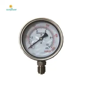 2.5 inch black steel gas tank gauge with bottom connection