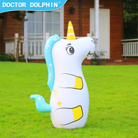 Sac de frappe gonflable pour enfants en PVC écologique, motif et couleur personnalisés, rempli d'eau, avec support pour la maison, la salle de sport et le fitness