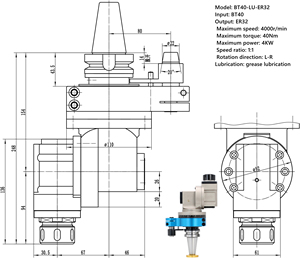 Cabezal de Fresado Angular Universal para Centro de Mecanizado con Cabezal de Fresado Transversal de Ángulo Ajustable BT/HSK/CAT/SK/NT - Product Image 2