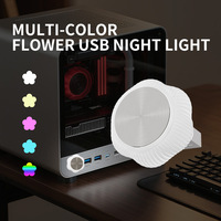 Nueva Luz Ambiental para Auto Z6 con Diseño de Flor, Lámpara LED Mini Portátil USB, Accesorios Interiores Inalámbricos Plug and Play