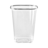 Gobelets jetables pour café, lait, thé, avec couvercles, contenants carrés transparents en PET de qualité alimentaire, pour transporter des jus et des boissons