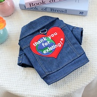 Pulls pour animaux de compagnie PETCIRCLE en polyester à deux pattes, tenues élégantes et mignonnes pour chiens et chats, collection denim cool rocker, saison d'automne