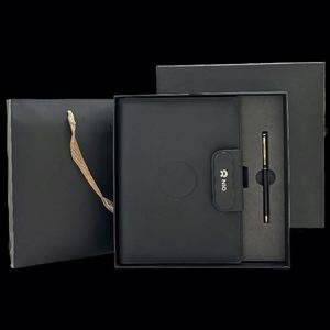 Bloc-notes magnétique sans fil avec chargeur, clé USB + stylo, logo personnalisé, coffret cadeau de bureau - Product Image 6