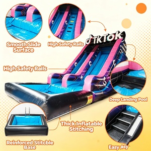Toboggan aquatique <span class=keywords><strong>gonflable</strong></span> géant commercial, <span class=keywords><strong>château</strong></span> <span class=keywords><strong>gonflable</strong></span> TikTok, piscine rebondissante, location pour enfants, PVC, garantie 3 ans, souffleur - Product Image 2
