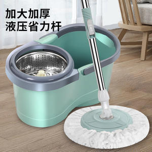 <b>Spin</b> <b>Mop</b> <b>Bucket</b> With Microfiber Head Round Design For Easy Cleaning <b>And</b> <b>Spin</b> Drying Household Use Green Color - Product Image 3