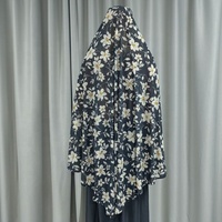 Khimar Ramadan, Jilbab, Abaya, Foulard Hijab Long à Motifs Imprimés pour Femmes Musulmanes, Burqa Instantanée pour la Prière, Jilbab