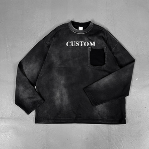 <span class=keywords><strong>T</strong></span>-<span class=keywords><strong>shirt</strong></span> à manches longues pour <span class=keywords><strong>homme</strong></span> de haute qualité, streetwear personnalisé, 325G, teinture par pulvérisation, 100% coton, col rond, épaules tombantes rétro, pour <span class=keywords><strong>homme</strong></span> - Product Image 2