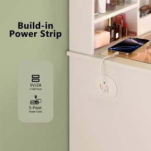 Lampes de miroir de bureau de courtoisie moderne <span class=keywords><strong>2</strong></span> ports USB <span class=keywords><strong>2</strong></span> tiroirs armoire de rangement conception en bois massif durable hôtel salon - Product Image 4