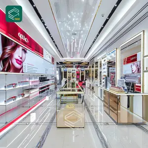 High End Kiosk Display Shelf Cosmetic Perfume Wall Display Slatwall Wig Display Beauty Supply Store