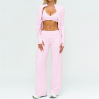 Vêtements de sport pour femmes de haute qualité, logo personnalisé, vêtements de sport pour la salle de sport, le yoga, la course à pied, l'entraînement, veste à fermeture éclair, jogging en plein air, ensembles de sport 3 pièces